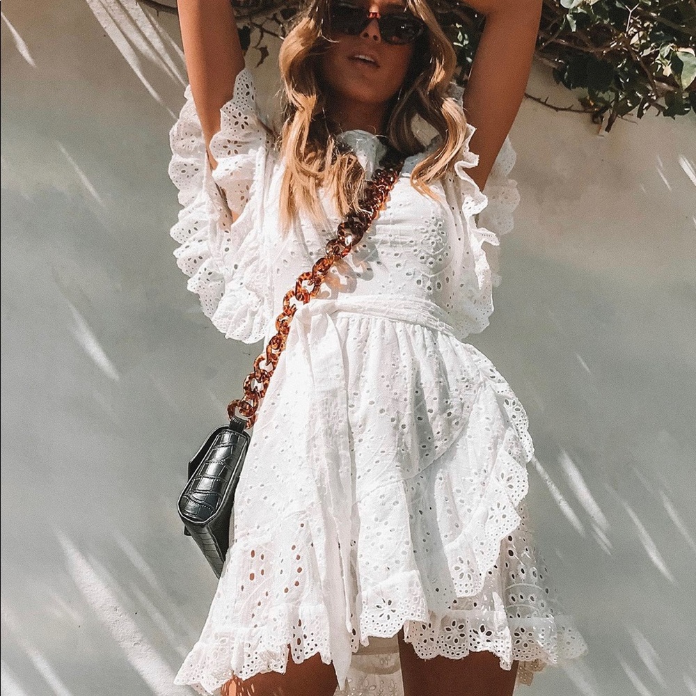 Princess Polly White Dandelion Mini Dress
